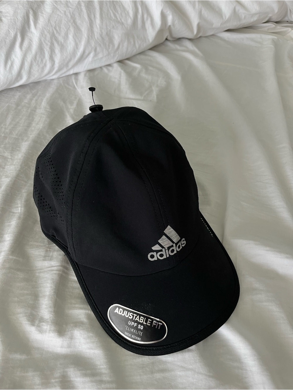 adidas Black Adjustable Hat with Gray Strap